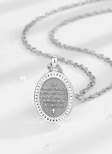 Miniatura 212 de CELESTIA Medallas de plata de ley 925 San Miguel/San Cristóbal/San Benito/San Gabriel/Virgen María/Jesús/Caravaca/Metatrón/Sello de los Siete