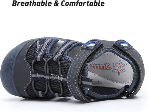 Miniatura 2 de Ahannie Sandalias deportivas para niños y niñas, sandalias de playa con punta cerrada, zapatos de verano para niños pequeños