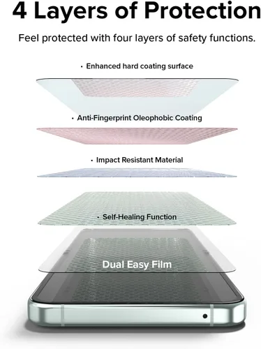 Miniatura 9 de Ringke Película doble fácil [protección de 4 capas] compatible con Samsung Galaxy Z Flip 5, revestimiento de reparación autocurable, cobertura