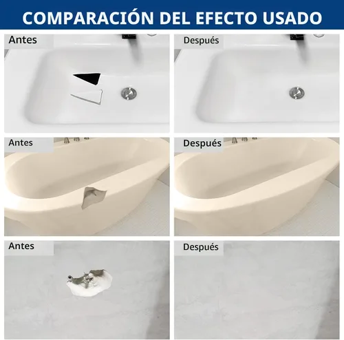 Miniatura 3 de Kit de reparación para bañera y ducha de fibra de vidrio, color blanco, kit de reparación de azulejos de porcelana de 3.7oz, kit de reparación
