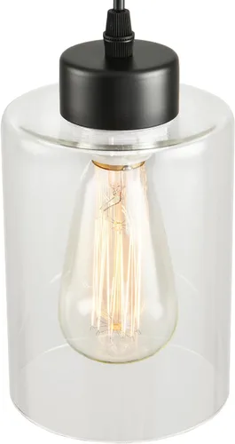 Miniatura 6 de Lámpara Colgante Moderna Negra Estilo Granja con Pantalla de Vidrio, Iluminación Colgante Industrial, Lámparas Colgantes Ajustables, Iluminación 1