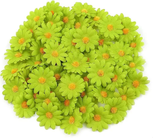 100 cabezas de girasol de seda de 1.969 in, 2 pulgadas, decoración de boda, corona de regalo, álbum de recortes, manualidades, fiesta, festival,