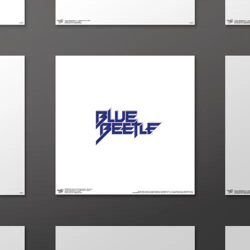 Miniatura 2 de Trends International Gallery Pops DC Comics Blue Beetle - Póster de pared con logotipo de texto, 12 x 12 pulgadas, versión de marco negro