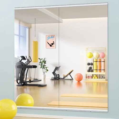 Miniatura 40 de Hasipu 3 piezas de espejos para gimnasio en casa de 48''x24'', espejos grandes de cuerpo entero montados en la pared para yoga, baile, fitness
