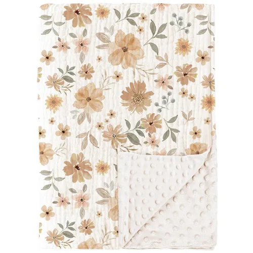 Miniatura 15 de Konssy Mantas para Bebé Unisex para Niños y Niñas, Mantas de Guardería Minky Súper Suaves con Frente de Algodón de Muselina y Respaldo de Vellón