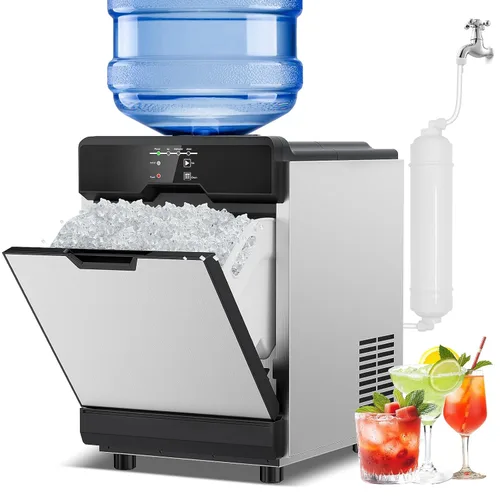 Máquina de hielo Nugget para encimera 40 libras/día, contenedor de hielo de 10 libras, máquina de hielo de pellets suaves masticables de acero