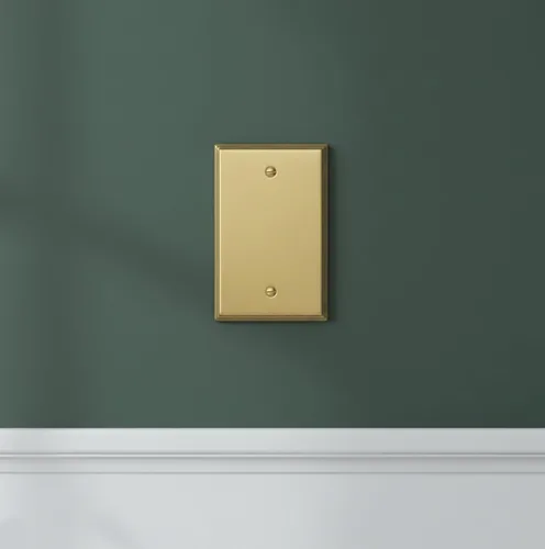 Miniatura 2 de Rio Salto BRASS Deco Collection - Placa de pared ciega de metal dorado de tamaño estándar, cubierta de salida resistente a la corrosión para Placa