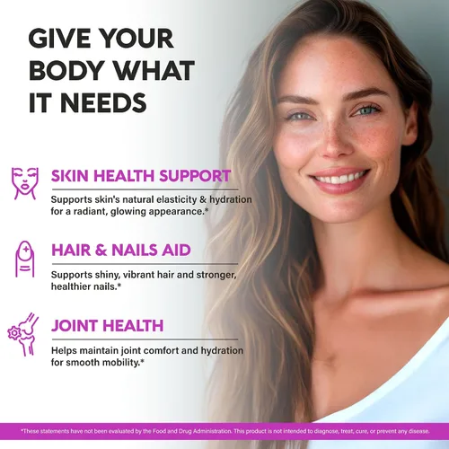 Miniatura 3 de Péptidos de colágeno múltiple – Tipos hidrolizados I, II, III, V y X – Suplemento de colágeno para mujeres 1300mg – con ácido hialurónico, vitaminas