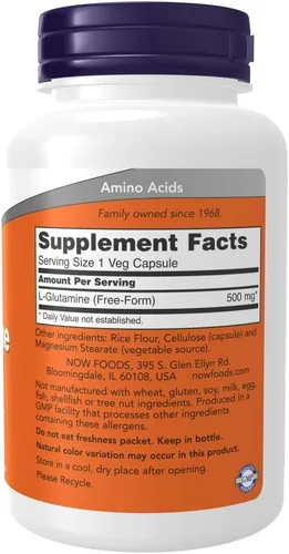 Miniatura 2 de NOW Foods L-Glutamina 500mg - 120 ct (Paquete de 2)