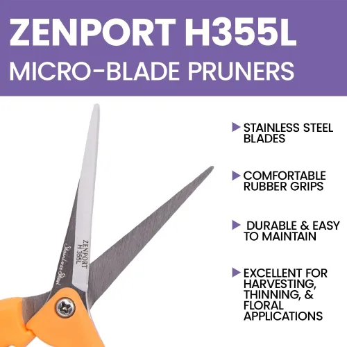 Miniatura 4 de Zenport Podadora larga hidropónica de Microblade H355L, hoja de acero inoxidable
