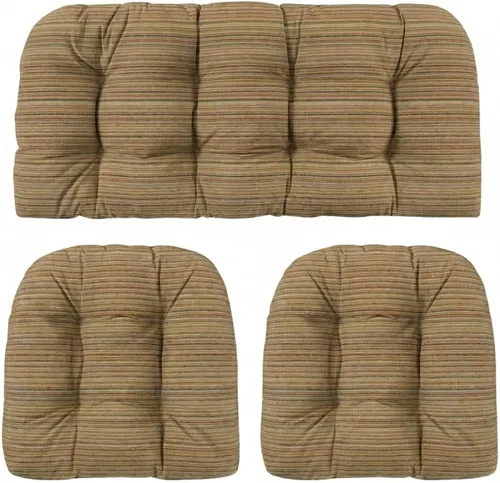 Miniatura 73 de RSH DECOR: Sunbrella 3-Piece Tufted Wicker Cushion Set 44" x 22" & 22" x 22" Outdoor Loveseat & U-Shaped Seat Cushions Crafted with