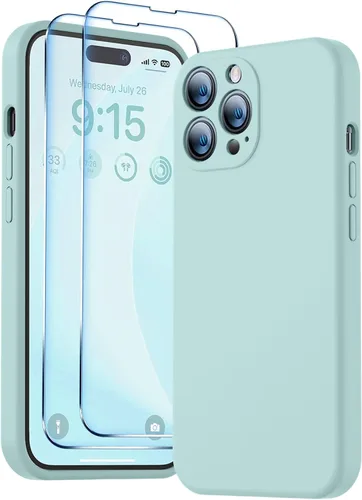 Miniatura 46 de BossKiss Funda compatible con iPhone 13 Pro, silicona de alta calidad mejorada [protección de cámara] [2 protectores de pantalla]