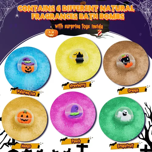 Miniatura 5 de Bombas de baño de Pascua para niños, rellenos de cesta de Pascua para adolescentes, juego de 6 orgánicos con juguetes sorpresa