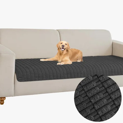 Muamar Funda para Cama de Perro Protector de Sofá, Antideslizante Impermeable Fundas de Sofá para Sala de Estar Fundas de Sofá, Tapete de Sofá, Negro