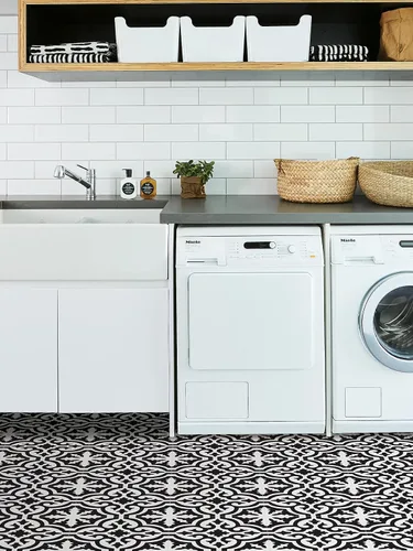 Miniatura 9 de FloorPops FP3895 Emilia - Azulejos autoadhesivos para suelo, neutros