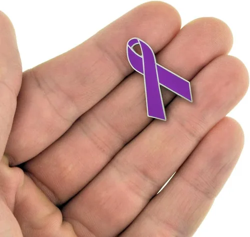 Miniatura 56 de PinMart Awareness - Pin de solapa esmaltado – Pin de cinta chapado en níquel y oro – Cinta de prevención y conciencia – Broche de joyería con parte