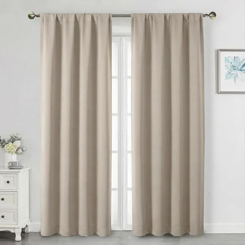 Miniatura 211 de Cortinas opacas para dormitorio, sala de estar, juego de 2 paneles de 54 pulgadas de largo, cortinas de oscurecimiento de habitación con aislamiento