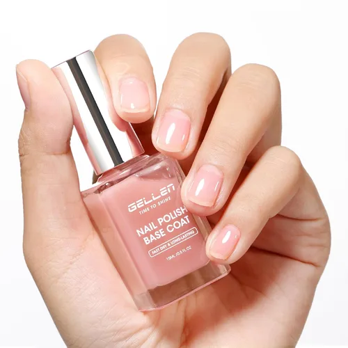 Miniatura 17 de GELLEN Esmalte de uñas transparente para capa final, esmalte de uñas brillante y regular, fórmula de calcio fortalece las uñas, secado rápido al