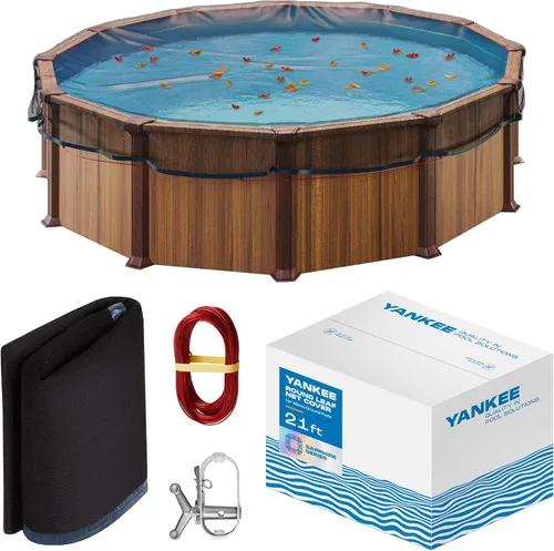 Miniatura 12 de Yankee - Cubierta de red de hojas para piscina redonda sobre el suelo de 24 pies, resistente de 0.15 pulgadas, red para proteger de hojas, desechos