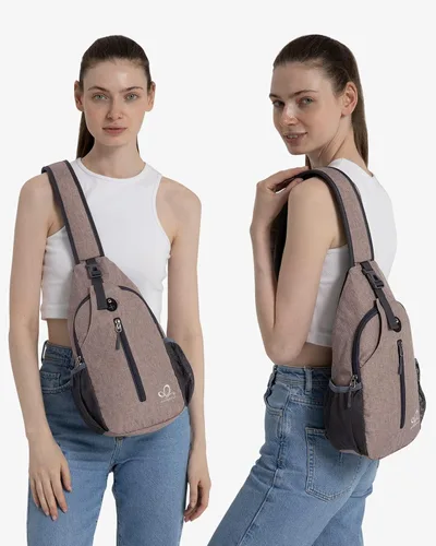 Miniatura 114 de WATERFLY Bolsa pequeña de senderismo: mochila cruzada para el pecho, mochila para hombres y mujeres con correa de hombro agradable a la piel