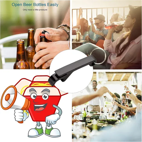 Miniatura 7 de Llavero personalizado para abrebotellas con bolsas de organza a granel personalizado grabado abrebotellas de cerveza con logotipo imagen de texto