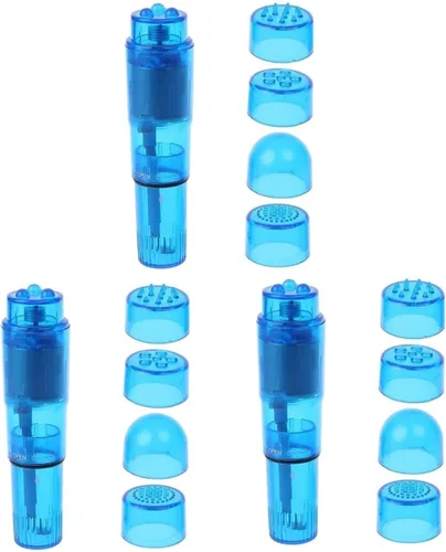 Miniatura 6 de Pequeño mini masajeador portátil para cara corporal, cuello, cabeza, masaje de espalda con 4 cabezas (1 unidad, azul)