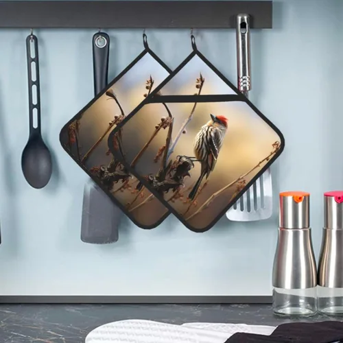 Miniatura 12 de 2 soportes para ollas para cocina, resistentes al calor, con patrón Corgi, almohadillas calientes, lavables, para cocinar, salvamanteles cuadrados