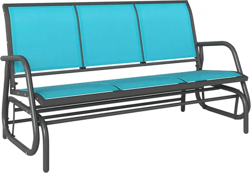 Miniatura 12 de Outsunny Banco planeador de patio para 3 personas, columpio para porche al aire libre con 3 asientos, tela de malla transpirable, marco de metal