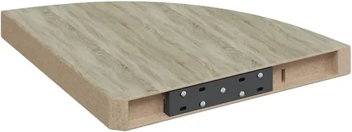 Miniatura 7 de vidaXL Estante de esquina flotante en acabado de roble, MDF de panal y construcción de metal, montado en la pared, fácil instalación, ideal