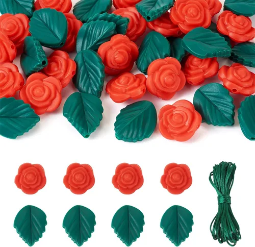 Miniatura 12 de Craftdady - Cuentas focales de silicona con forma de corazón, cuentas espaciadoras sueltas para manualidades, pulseras, collares, llaveros de 0.99 x