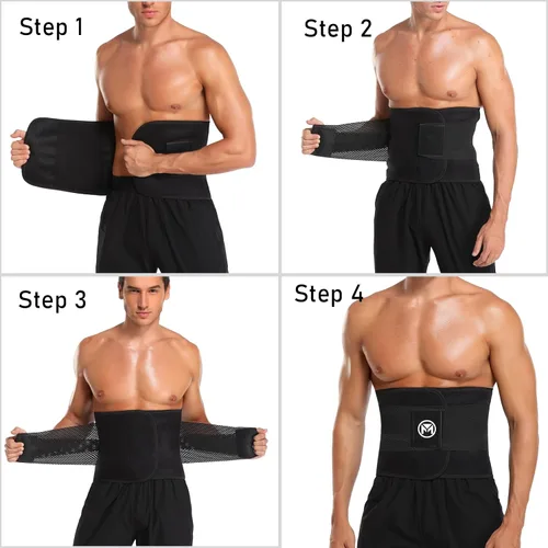 Miniatura 8 de Moolida - Faja para modelar la cintura, perder peso y reducir tallas para mujer u hombre; faja para brindar soporte a la espalda durante el Negro
