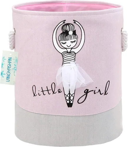 Miniatura 13 de Cesta de Ropa de Lona Plegable Organizador Cesta de Almacenamiento para Niños y Niñas Cesto de Ropa Sucia Contenedores de Juguetes Cestas de Regalo