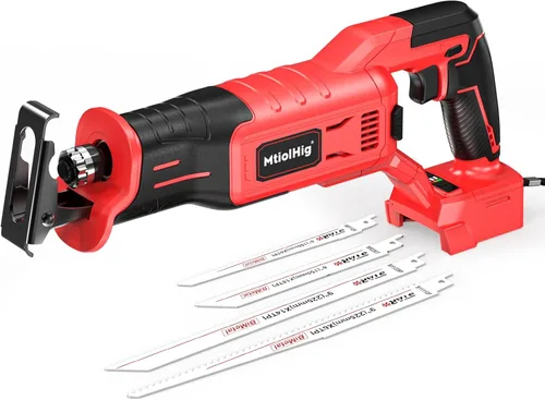 MtiolHig Sierra recíproca inalámbrica para Milwaukee 18V Batería: 3200 SPM Sawzall sin escobillas, 3 velocidades variables, longitud de carrera de