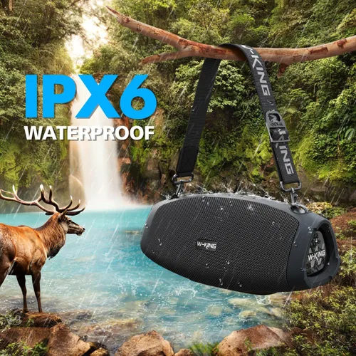 Miniatura 6 de W-KING Altavoces Bluetooth portátiles con micrófono inalámbrico, (pico de 120 W) 70 W altavoz para exteriores Bluetooth inalámbrico impermeable