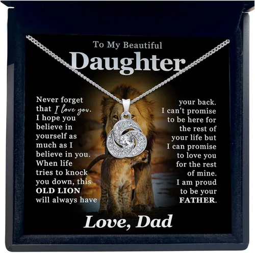 TRYNDI Collar con texto en inglés "To My Beautiful Daughter", regalo del día de San Valentín para hija, para mi hija de papá, regalos para la mejor