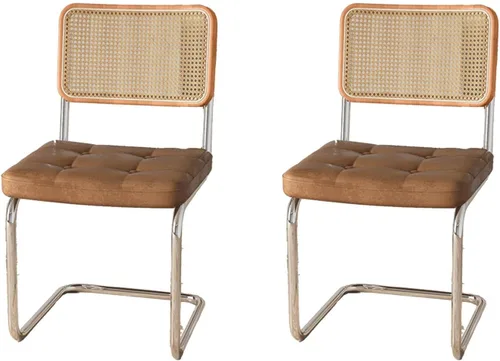 Miniatura 9 de Sillas de comedor de ratán, sillas de cocina, sillas de comedor modernas con madera maciza para cocina, sala de estar, silla de mediados de siglo