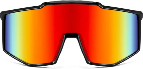 Miniatura 5 de FEISEDY Gafas de sol deportivas para jóvenes, adolescentes y adultos, gafas de sol para ciclismo, béisbol y tenis, gafas de sol para hombres y rojo