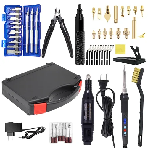 Anyman Kit de herramientas de acabado y suavizado de impresora 3D, incluye soldador digital, herramienta de desbarbado, máquina pulidora eléctrica