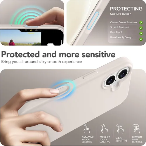 Miniatura 690 de GONEZ Funda de silicona para iPhone 15 Pro Max, compatible con Magsafe, protector de cámara + protector de pantalla, forro de microfibra suave