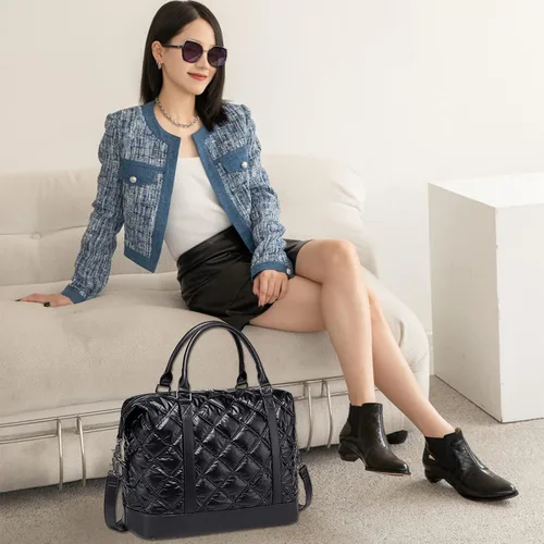 Miniatura 8 de LEDAOU Bolsa de viaje de fin de semana para mujer y mujer, bolsa de lona con funda de equipaje