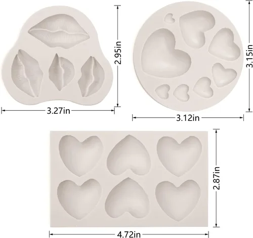 Miniatura 2 de Moldes para fondant en forma de corazón, moldes de silicona de chocolate para decoración de pasteles, tapas de cupcakes, herramientas de horneado