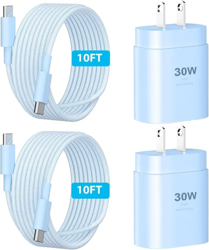 Miniatura 27 de Cargador rápido para teléfono 17 16 15, bloque de carga USB C de 30 W para teléfono 17 16 15 Pro Max y cable tipo C de 8 pies para iPhone 17/Air/17