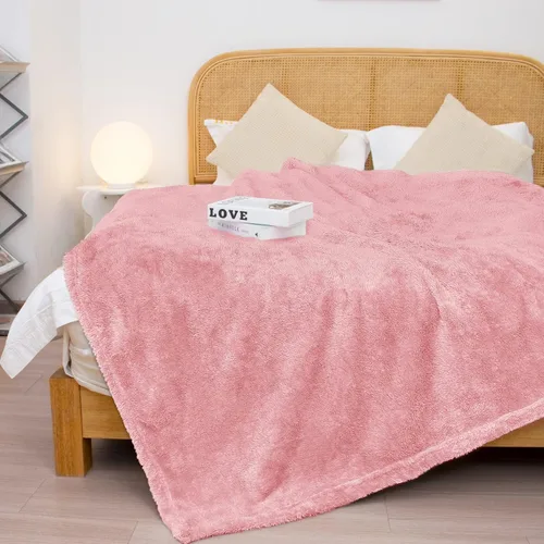 Miniatura 27 de Manta de forro polar púrpura tipo cobija - Manta de 300 GSM para sofá, cama, suave, ligera, mullida, acogedora, mantas de microfibra y cobijas