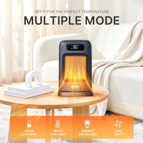 Miniatura 4 de MORENTO Calentador de espacio, calentadores de espacio portátiles para uso en interiores, control automático de temperatura, calentador eléctrico