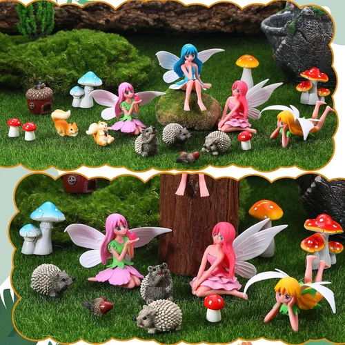 Miniatura 3 de 20 accesorios de jardín de hadas, adornos de jardín en miniatura, decoración de paisaje, mini figuras de hadas, juego de plantas de animales