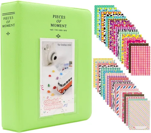 Miniatura 10 de Ablus - Álbum de fotos con 64 bolsillos para fotos instantáneas de cámaras Fujifilm Instax Mini 7s 8 8+ 9 25 26 50s 70 90 y letrero, pequeño Azul
