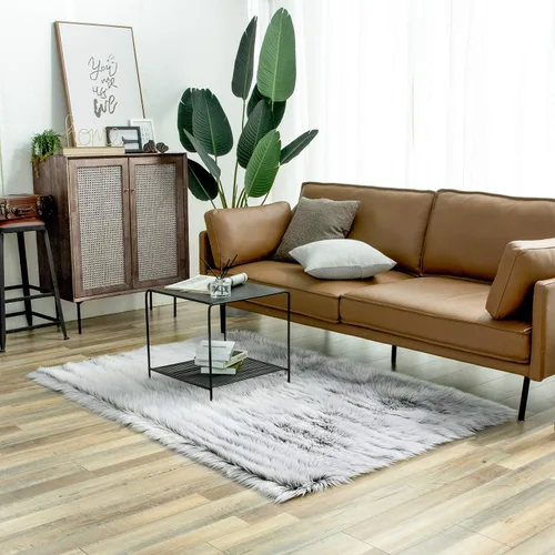 Miniatura 148 de Ashler Home Deco - Tapete de pelo sintético de oveja, mullido, suave, de 2 x 3 pies, lavable a máquina, dormitorio, habitación de los niños, sala