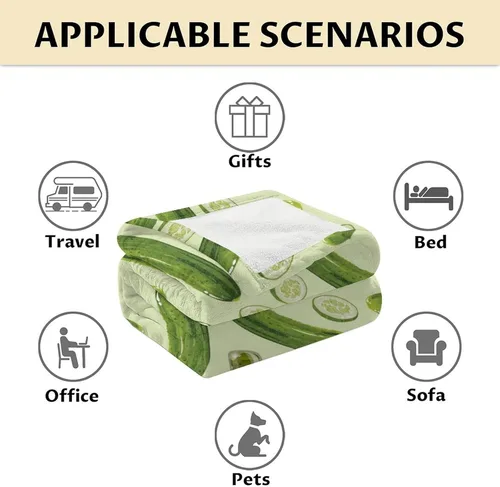 Miniatura 6 de Manta Pickle para niñas, niños, acogedora, cálida, de 30 x 40 pulgadas, manta de tamaño regazo para sofá, silla, manta verde divertida y mullida