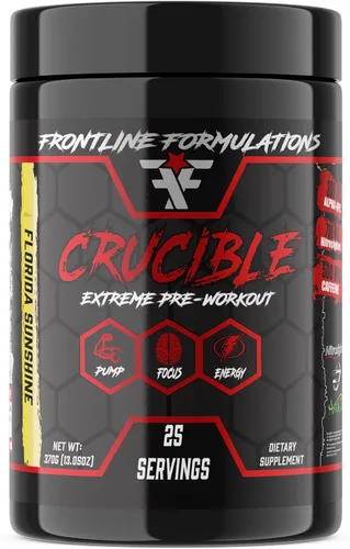 Crucible - Polvo previo al entrenamiento, entrenamientos explosivos, enfoque láser, alta estimulación, sabor increíble, propiedad y operación de