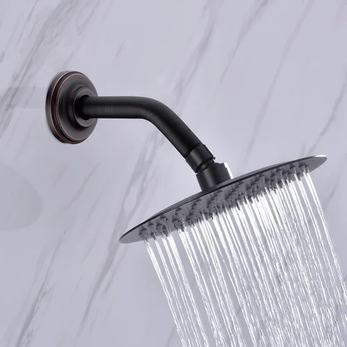 Miniatura 2 de Brazo de ducha angular con brida ORB de 15 cm de acero inoxidable, brazo de extensión montado en la pared para cabezal de ducha superior, bronce Oil